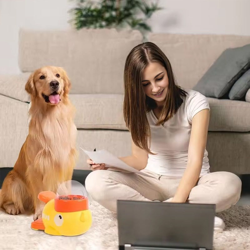 Intelligent Cartoon Dog Automatic Feeder: Large Capacity, Anti - slip, Doubles as Toy &amp; Feeding Utensil