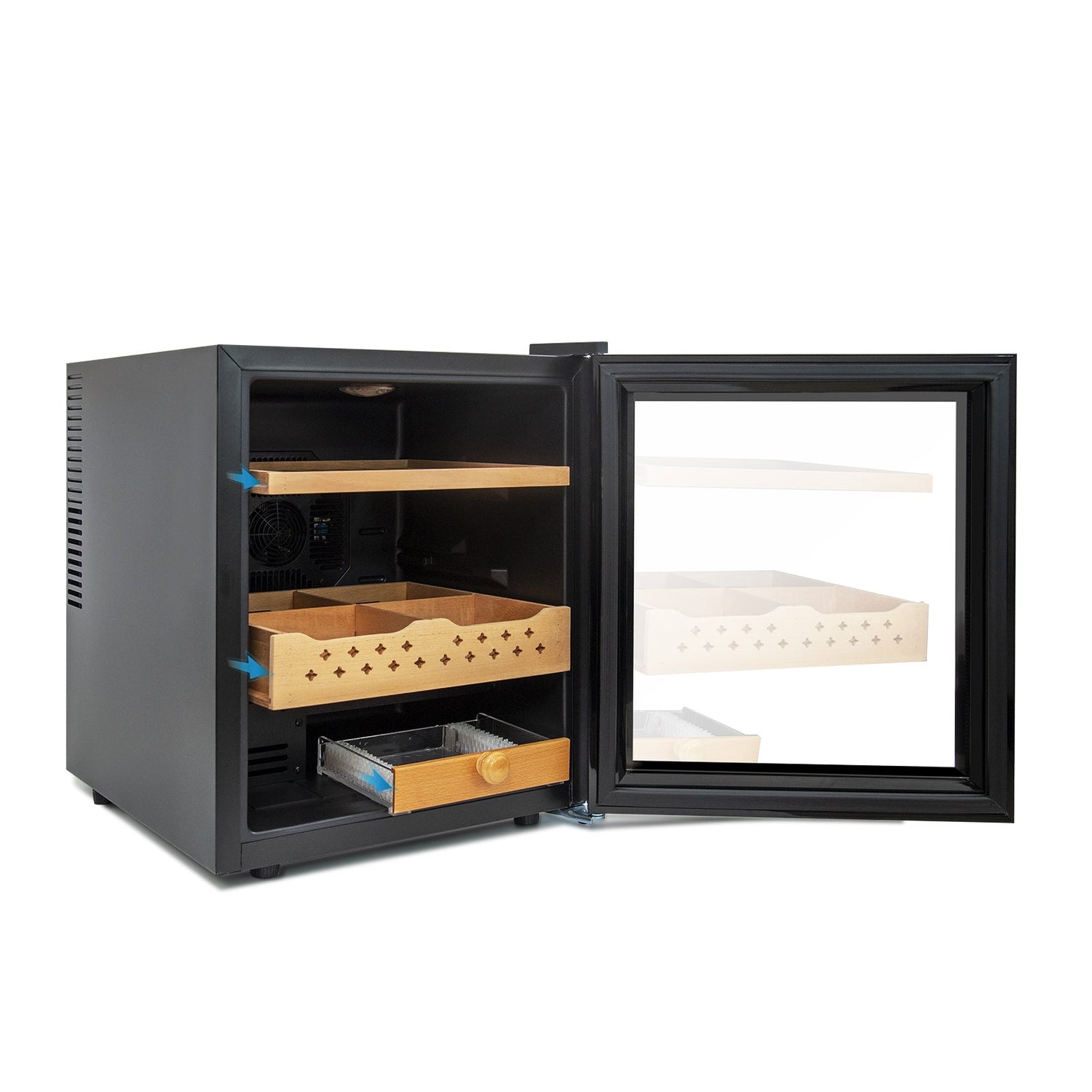 50L Cigar Humidors with 3-IN-1 Cooling, Heating &amp; Humidity Control, 250 Counts Capacity Cigar Humidor Humidifiers with Constant Temperature Controller