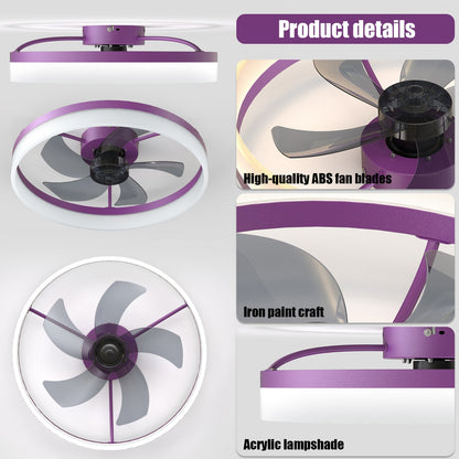 Purple Dimmable LED Ceiling Fan
