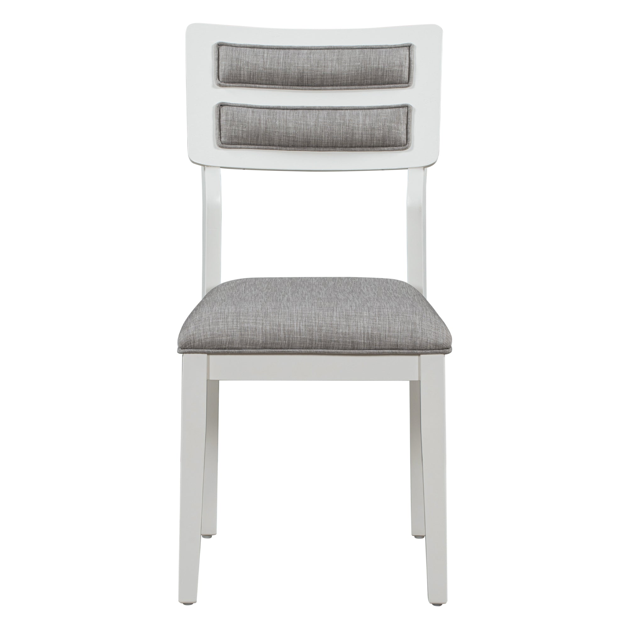 TREXM Classic and Traditional Style 6 - Piece Dining Set, Includes Dining Table  4 Upholstered Chairs &amp; Bench (White+Gray)