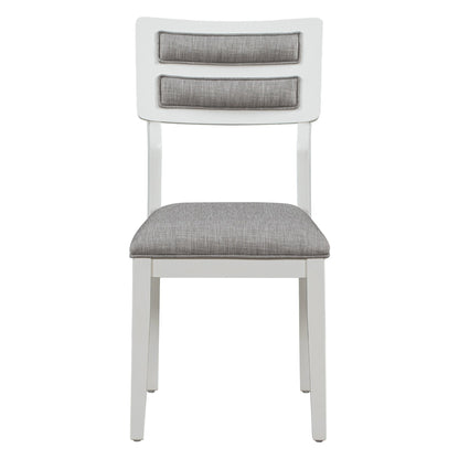TREXM Classic and Traditional Style 6 - Piece Dining Set, Includes Dining Table  4 Upholstered Chairs &amp; Bench (White+Gray)