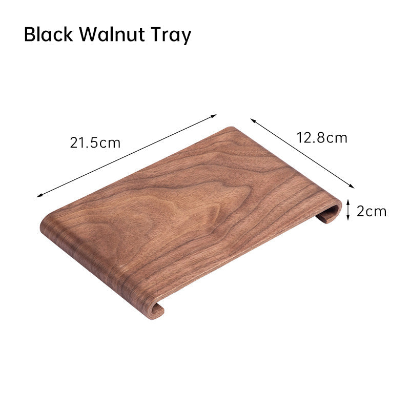 Retro - style Walnut Tea Tray, Wooden Soap - scented Candle Holder, Household Grocery Desktop Storage Box &amp; Decorative Plate