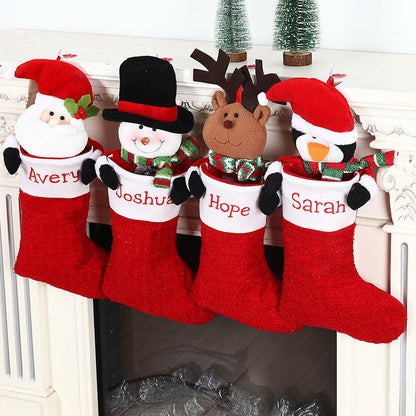 Christmas Decorations Single Head Hug Christmas Socks Gift Bag Candy Bag Christmas Eve Bedhead Pendant