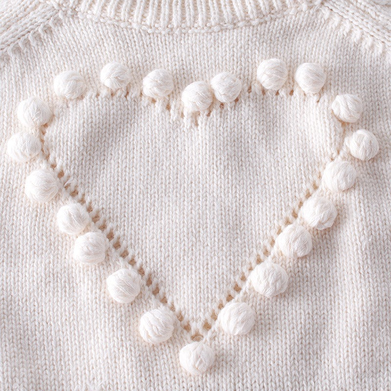 Baby handmade love sweater, knitted sweater, long sleeved jumpsuit, bag, buttocks, sweatshirt, crawling suit