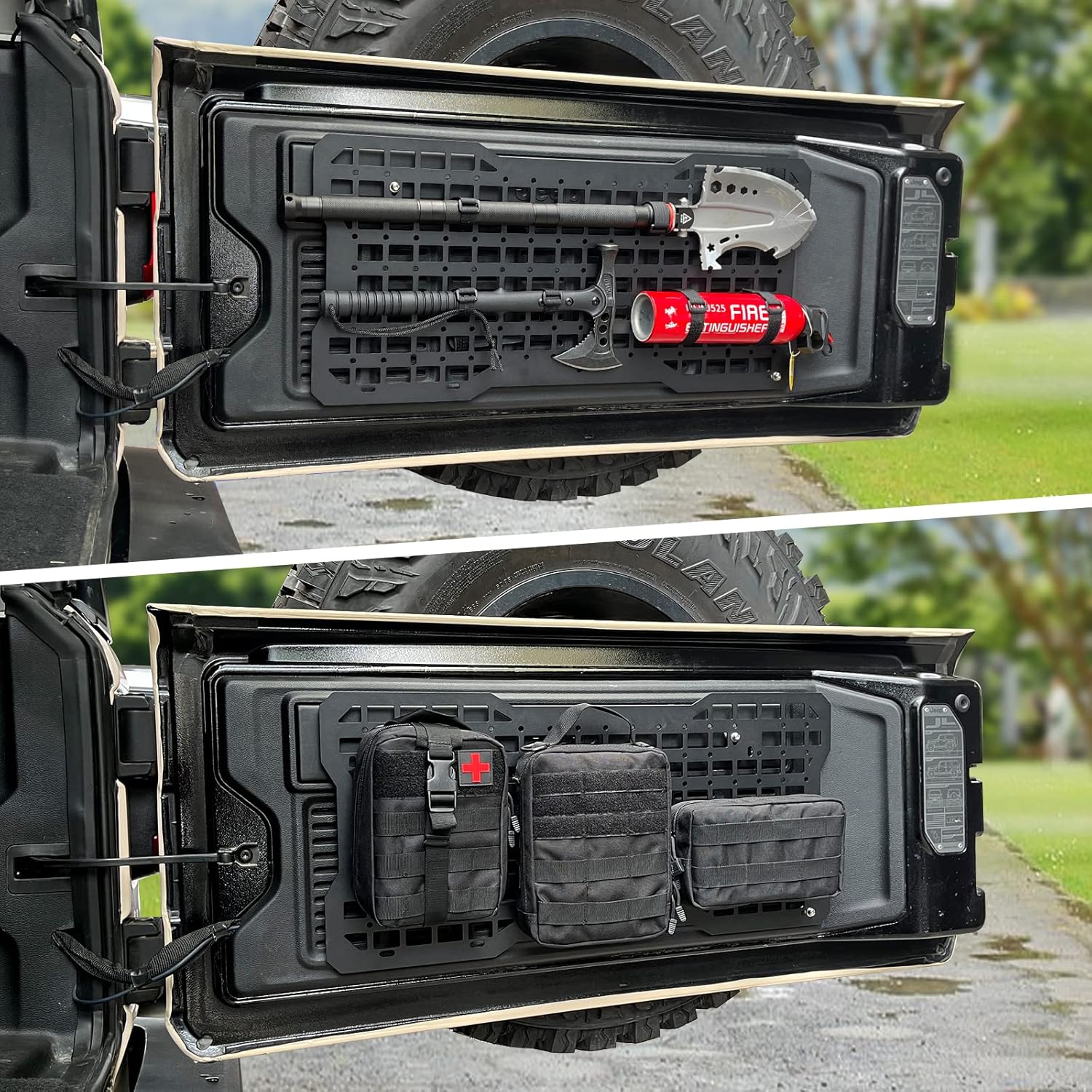 JK&amp;JL Tailgate Tactical Panel for Wrangler Tailgate Tool Kit/JL Organizer Racks Compatible with Jeep Wrangler 2007-2022 JK JKU &amp;