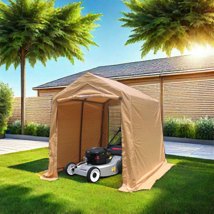 7x8 ft Outdoor Portable Gazebo Storage Shelter Shed with 2 Roll up Zipper Doors &amp; Vents Carport