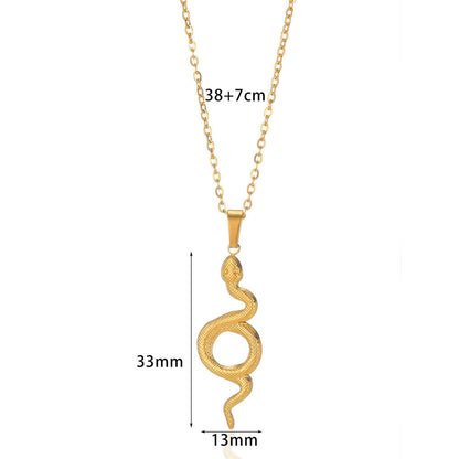 Spirit Snake Pendant Retro Style Personalized Necklace Women&