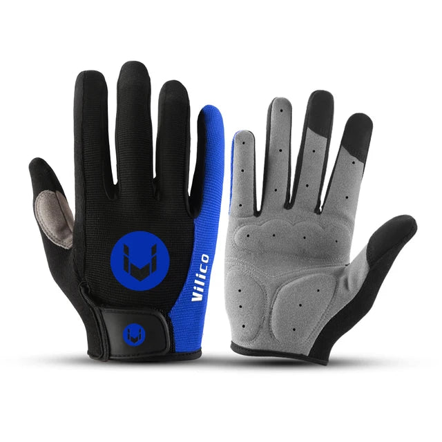 Men and women outdoor cycling windproof and cold proof motorcycle electric bike full finger touch screen anti slip gloves