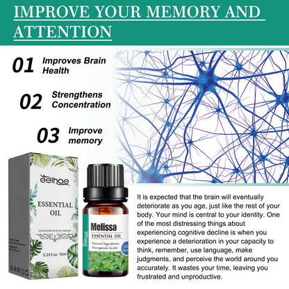 Melissa Officinalis Essential Oil, Moisturizing Massage Skin Body Care Improve Memory Melissa Officinalis Essence