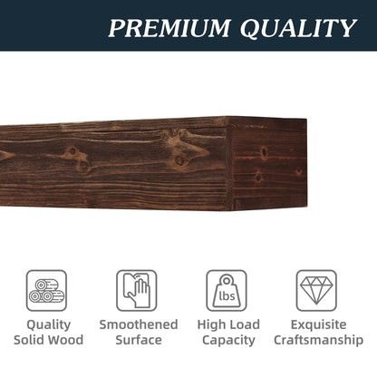 48" Rustic Wood Fireplace Mantel,Wall-Mounted &amp; Floating Shelf for Home Decor