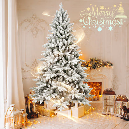 7FT PE&amp;PVC Flocked Christmas tree