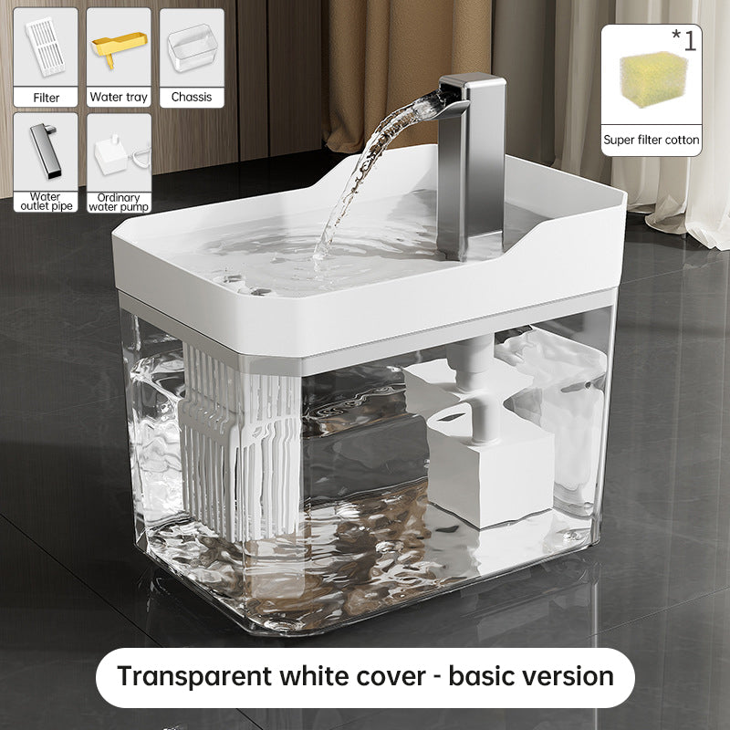 Automatic cat water fountain with filter, USB-powered, anti-dry &amp; circular filtration.