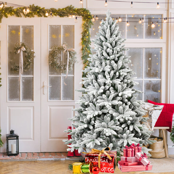 7FT PE&amp;PVC Flocked Christmas tree