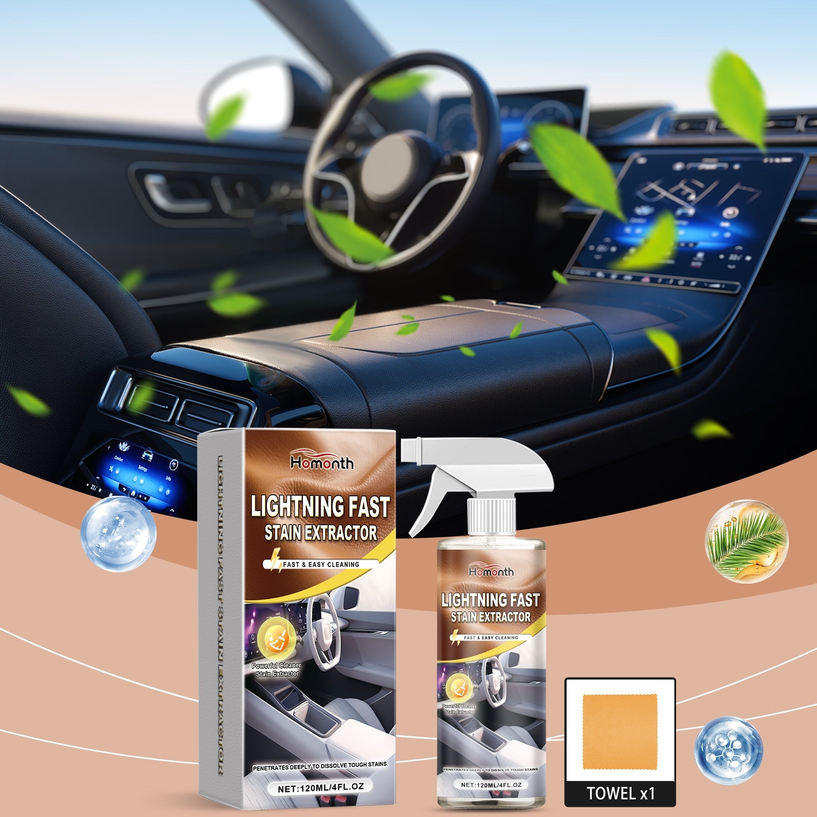 Car Leather Fabric Stain Cleaner