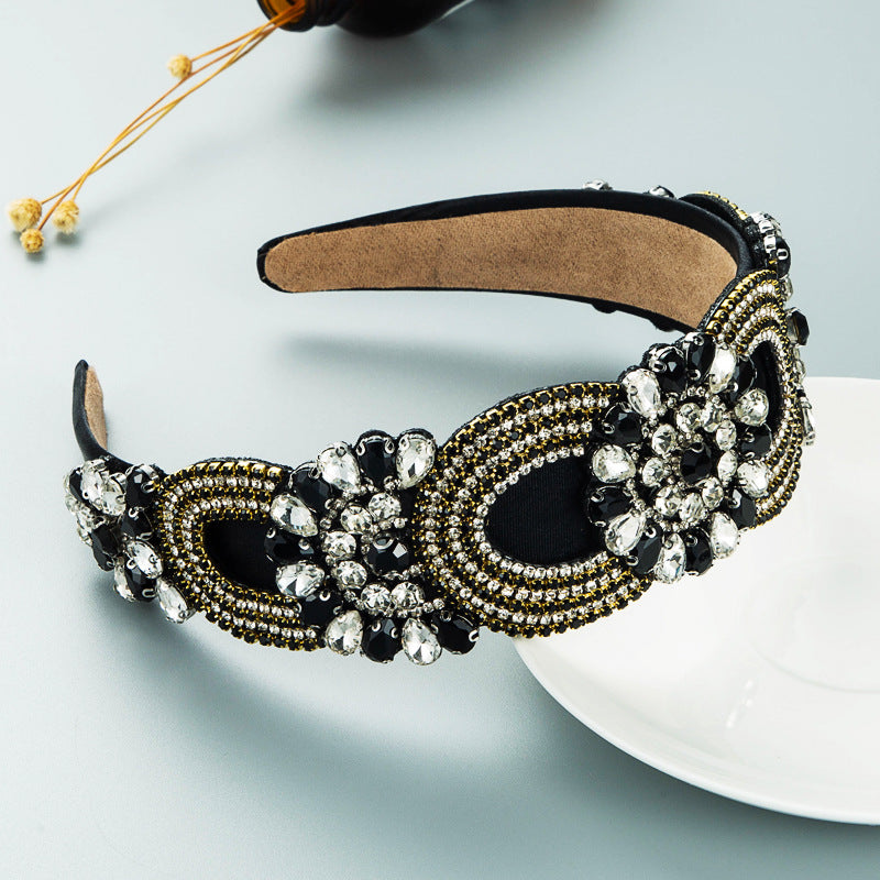 Fashion New Baroque Style Retro Broadside Headband Trendy Street Photography Hair Accessories