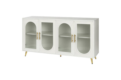 TV Stand for 65+ Inch TV, Wood TV Stand with Storage Cabinet &amp; Adjustable Shelves, Media TV Console for Living Room Bedroom
