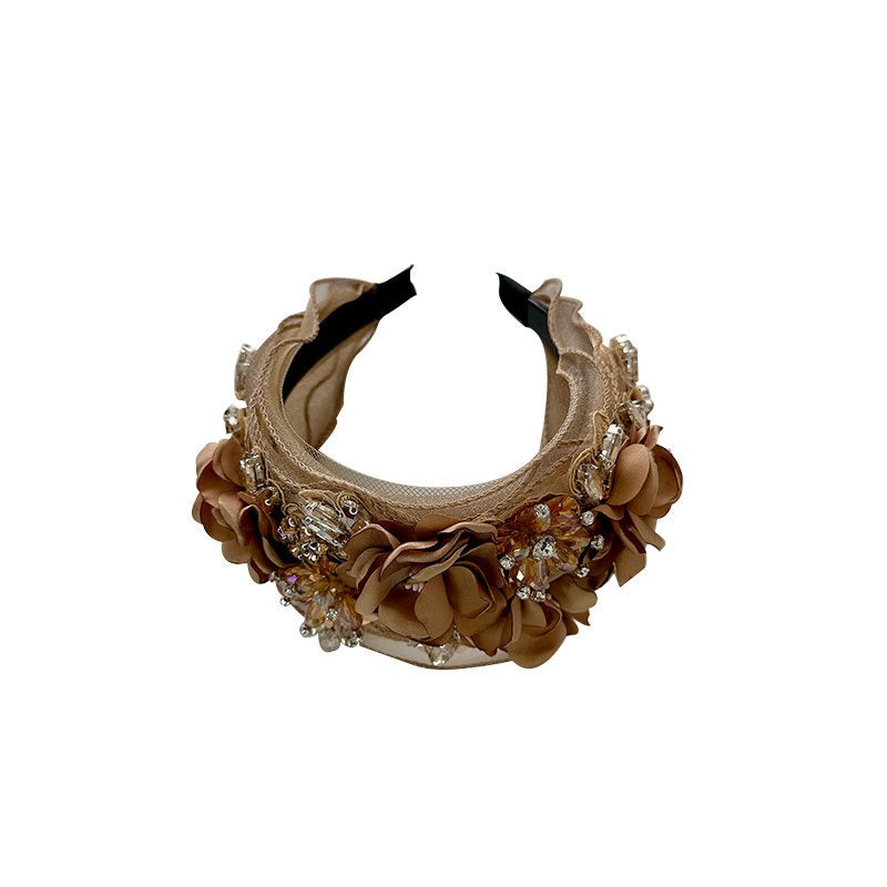 Fabric Flower Heavy Industry Wide Edge Crystal Super Immortal Women&
