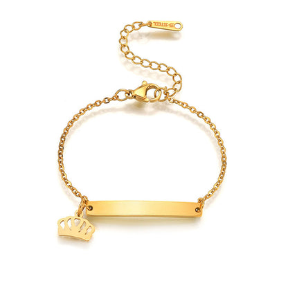 Stainless steel personalized engraved three color curved bracelet simple and personalized women&