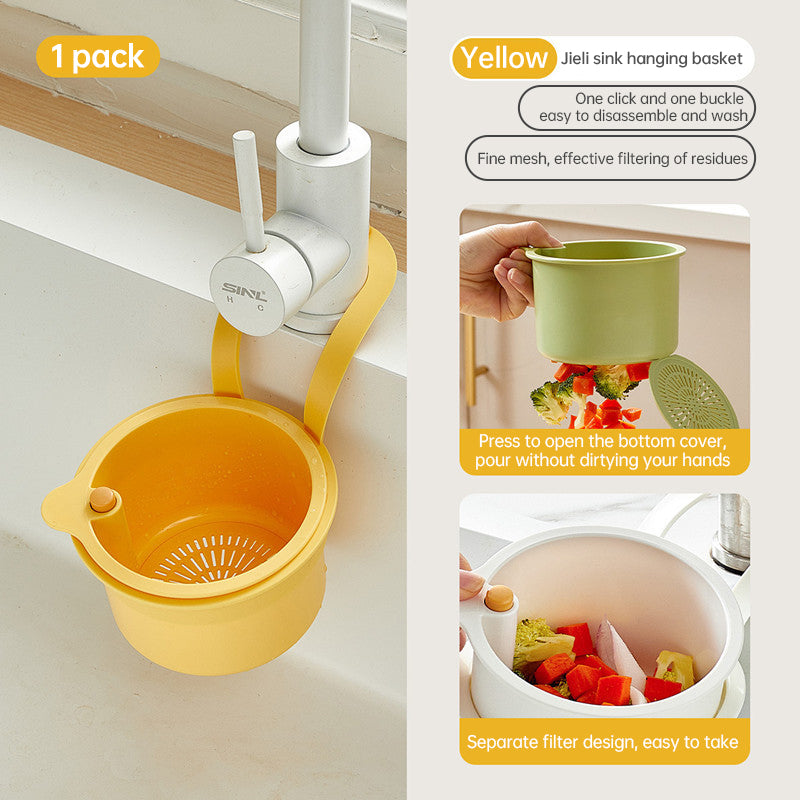 Adjustable Hanging Sink Drain Basket for Kitchen Sink, Food Waste Separator, Filter Basket &amp; Fruit Washing Strainer