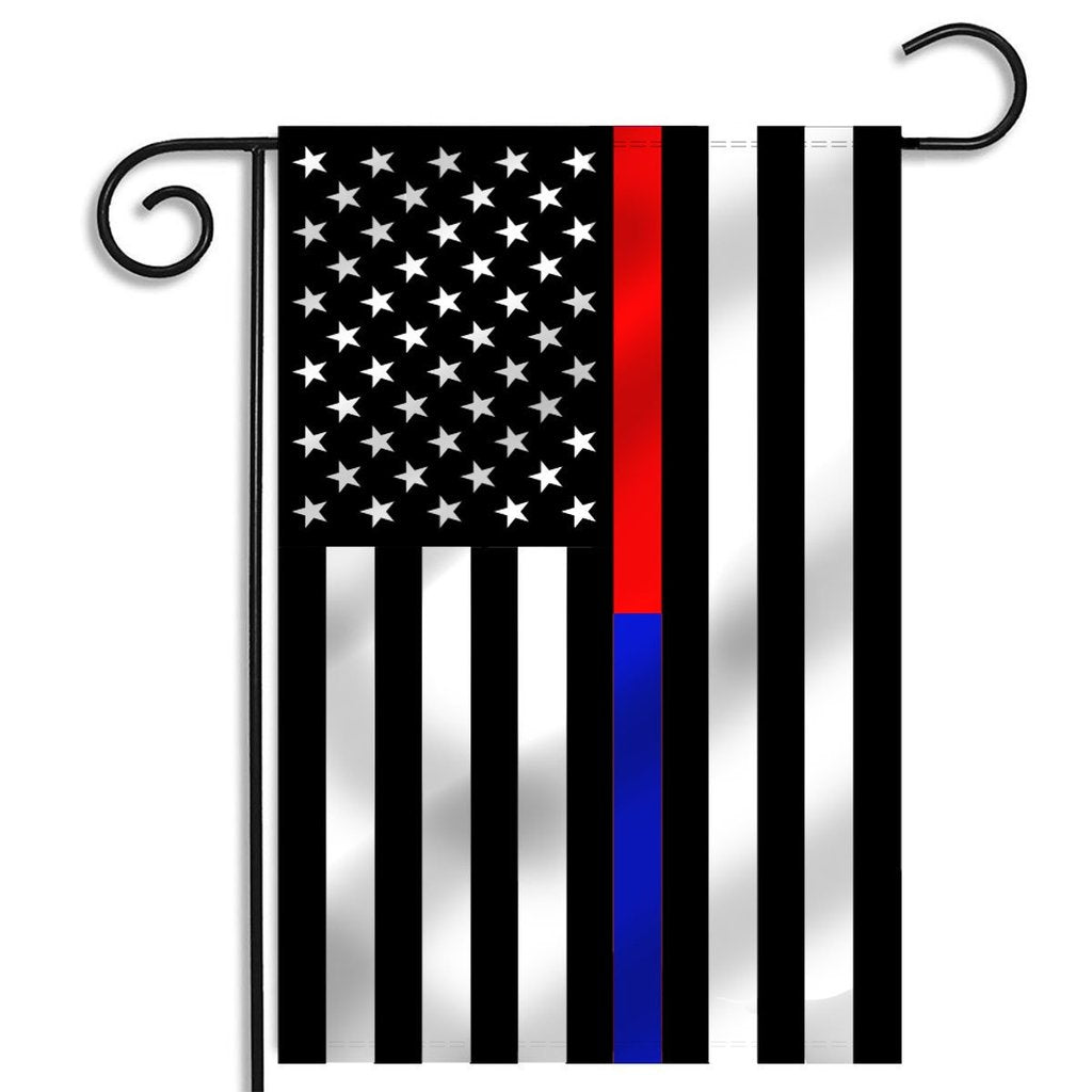 Thin Blue &amp; Red Line (American) Garden Flag