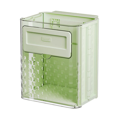 Kitchen folding trash can wall hanging large caliber leftovers bin transparent thickened folding trash can