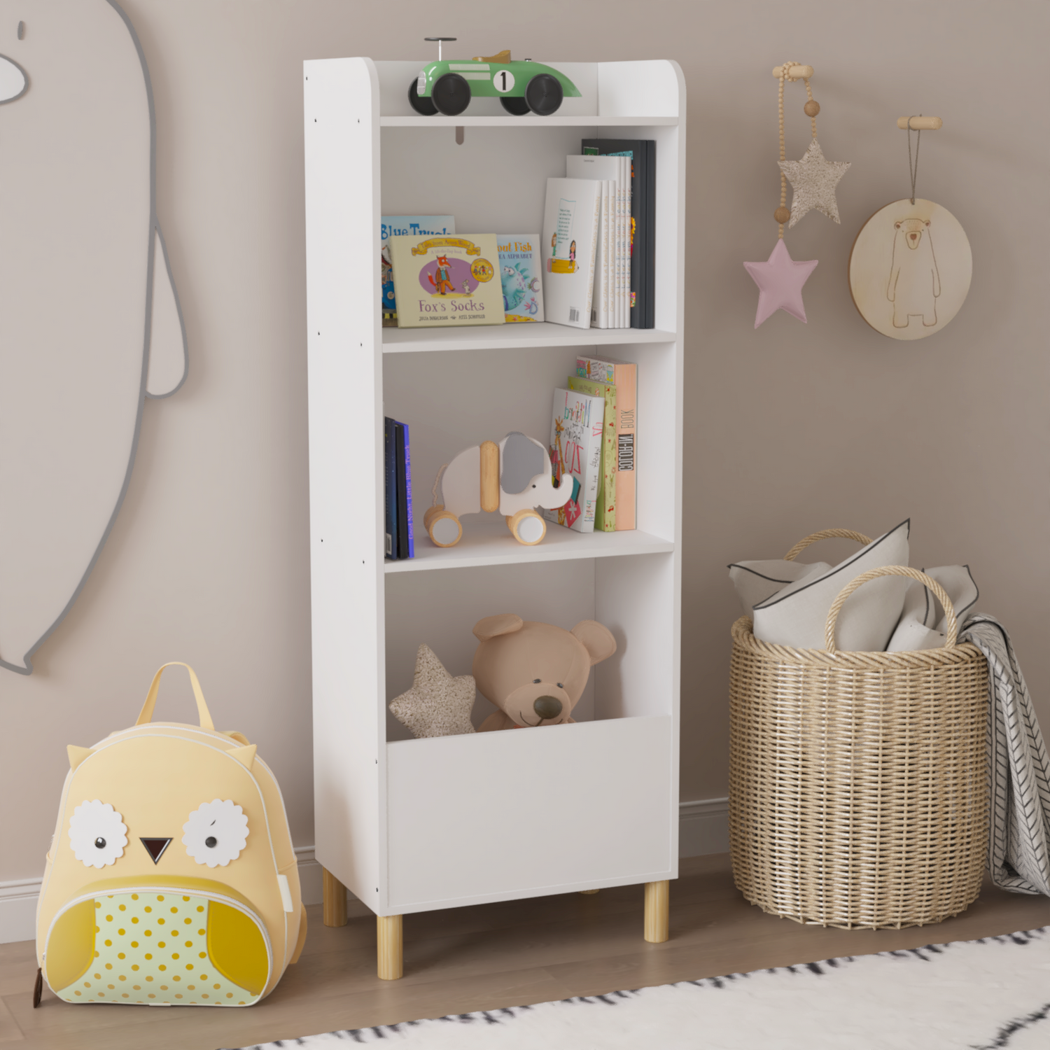 Kids 4-Tier Bookcase Children&
