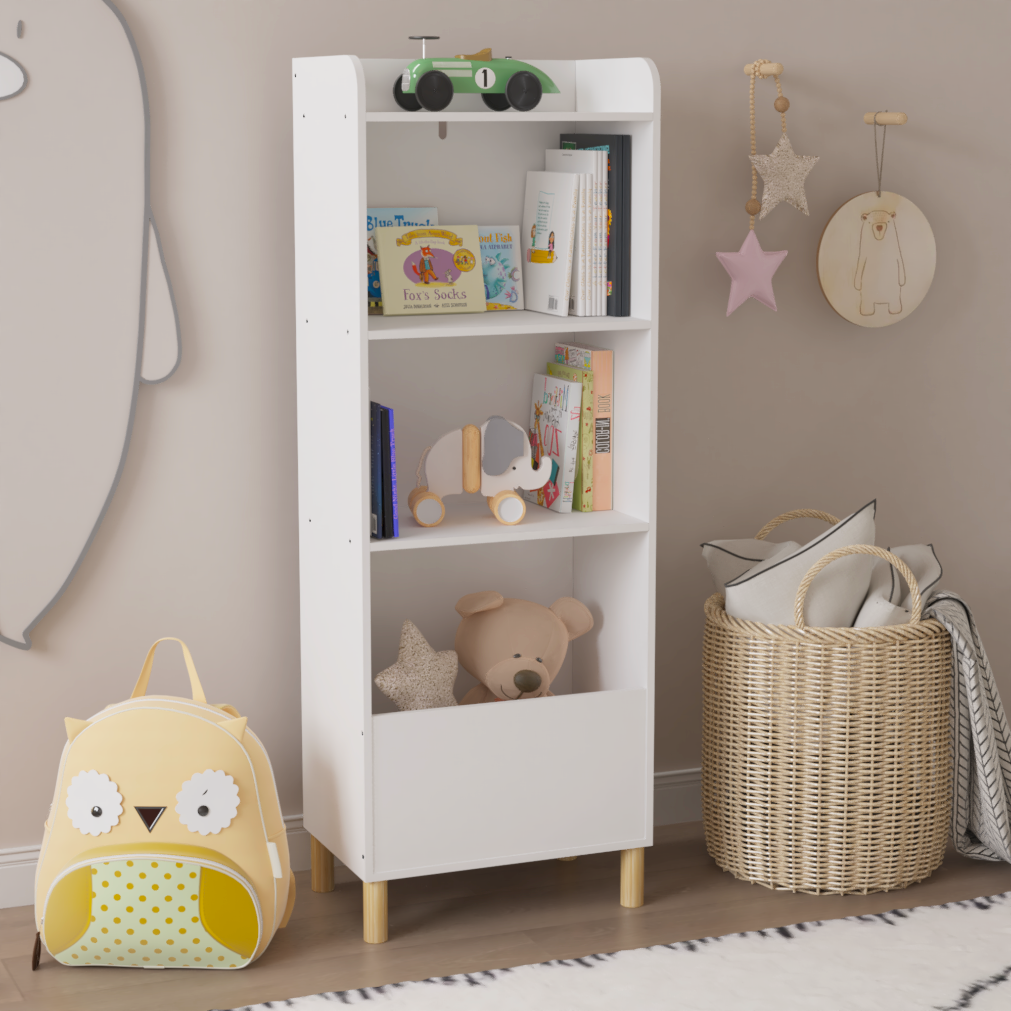 Kids 4-Tier Bookcase Children&