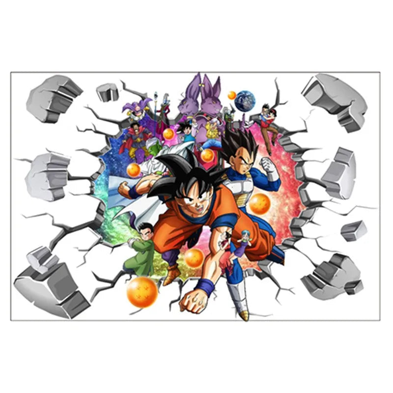 Riman Dragon Ball 3D Wall Sticker Corridor Layout Decorative Sticker Super Saiyan Cartoon DIYSticker Son Goku Children&