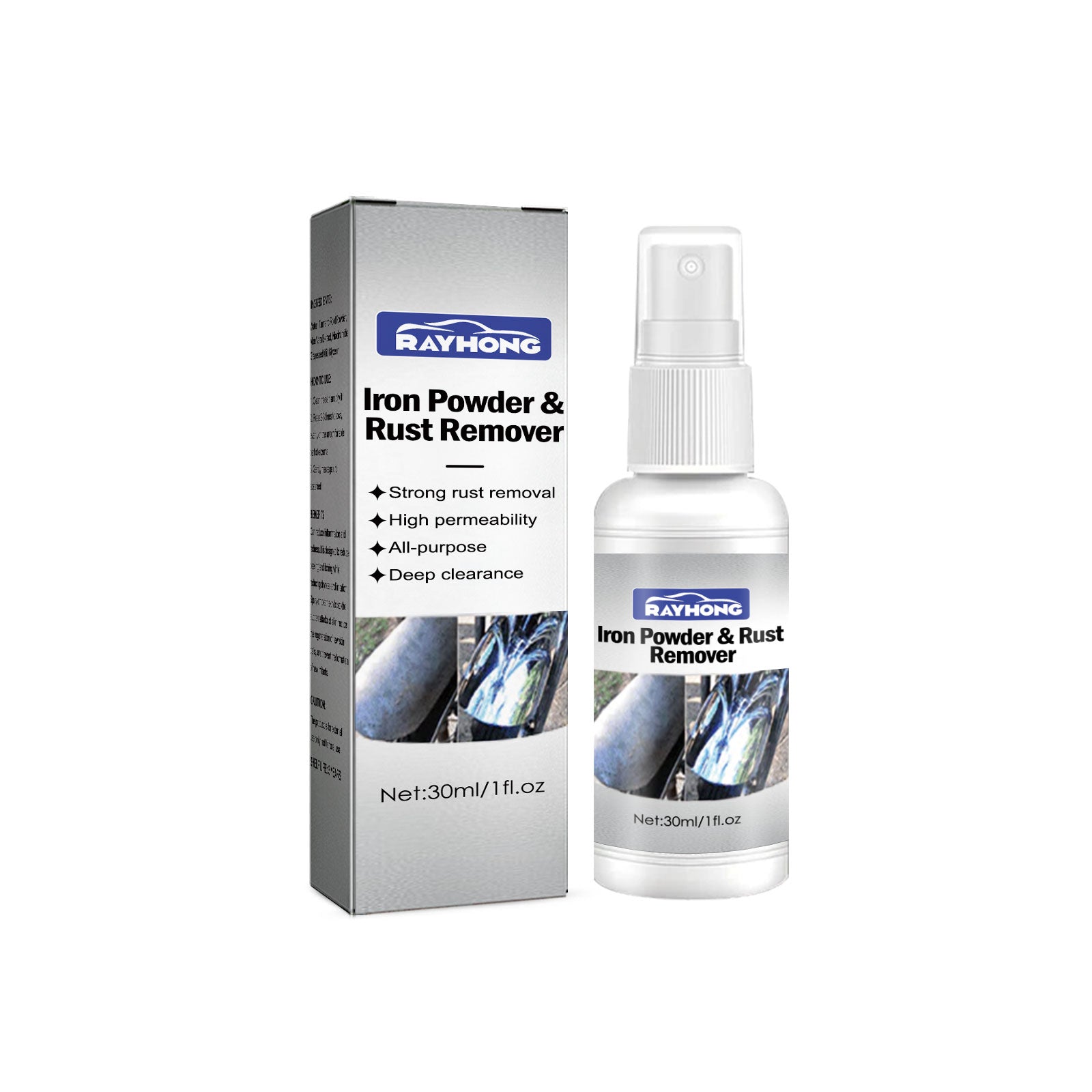 Lron Powder &amp; Rust Remover, Multi-Functional Metal Rust Remover For Automobile And Motorcycle Exhaust Pipe Rust Renovation Maintenance