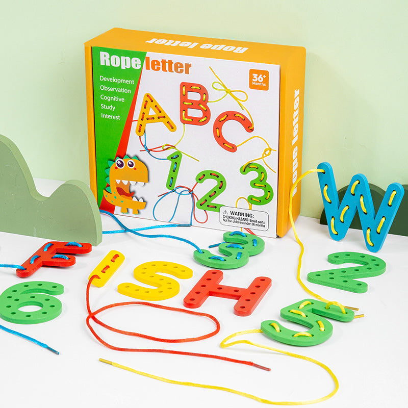Number letter bead string children&