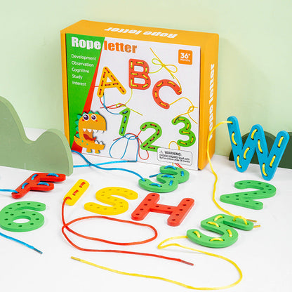 Number letter bead string children&