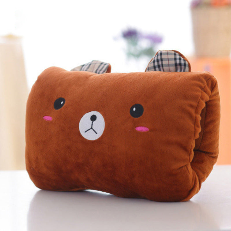 Animated nap pillow, warm hand cover, cylindrical cushion, creative hand warmer, girls&