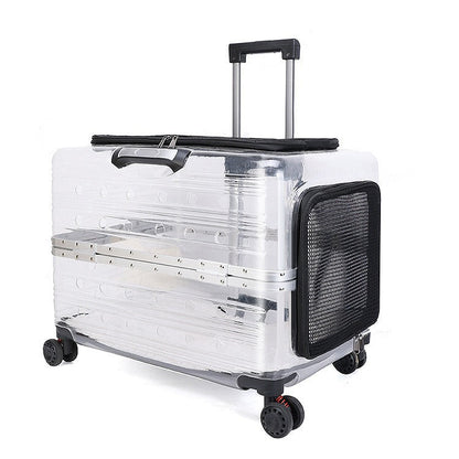 Rolling Pet Travel Trolley with Wheel, Transparent Capsule, Pink, Green, Puppies, Dogs, Cat Carriers Bag, 5-20Kg