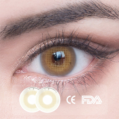 1Pcs FDA Certificate Eyes Beautiful Pupil Colorful Girl Cosplay Contact Lenses BROWN(0-600°）