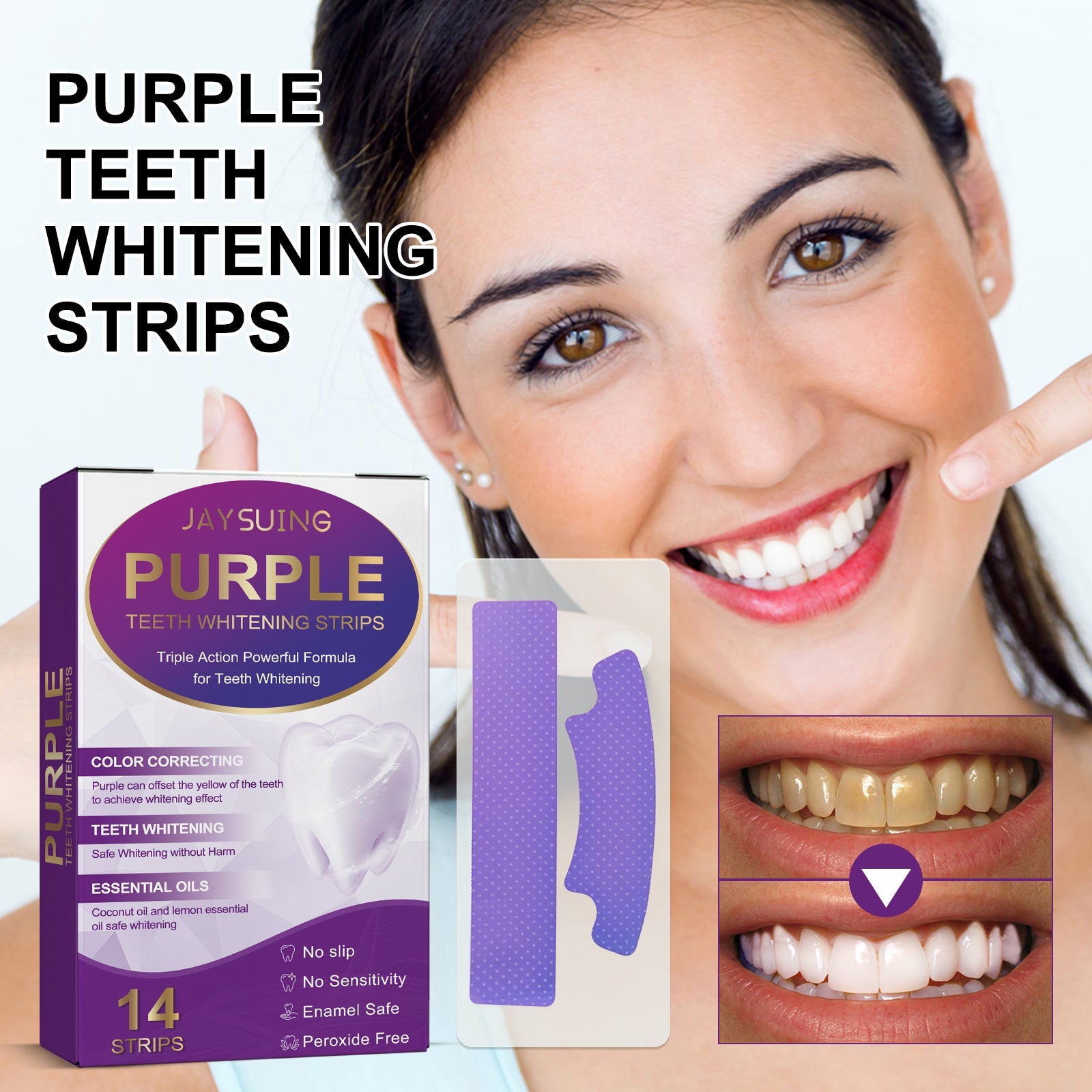 Purple Teeth Whitening Dental Strips