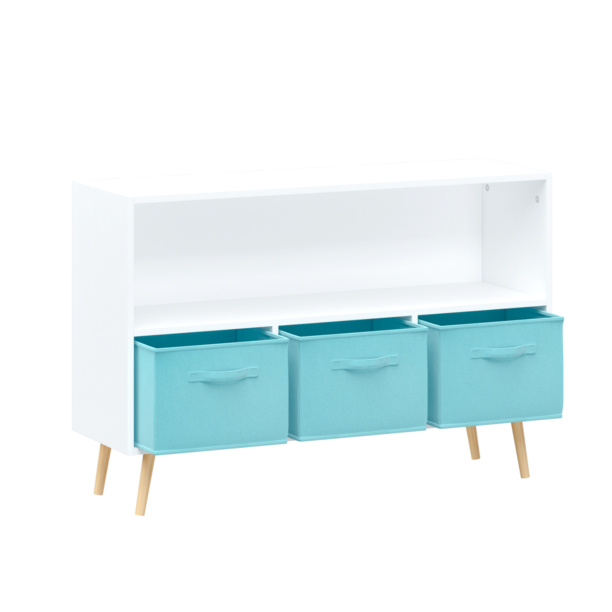 Kids bookcase with Collapsible Fabric Drawers Children&