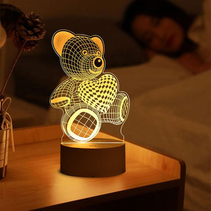3D Night Light LED Table Light Creative Gift Bedhead Light Small Gift Valentine&