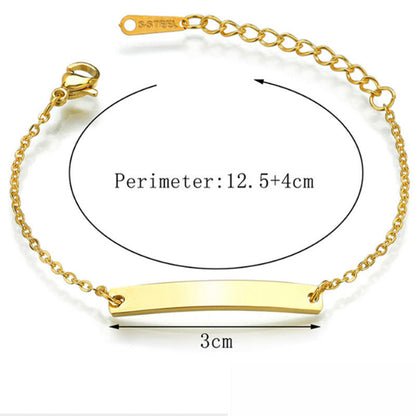 Stainless steel personalized engraved three color curved bracelet simple and personalized women&