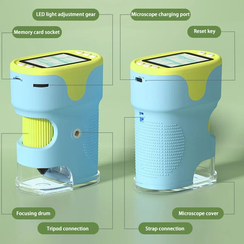 Handheld portable with screen can take photos microscope children&
