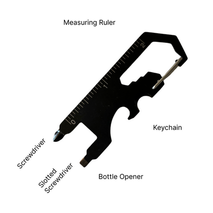 Outdoor Multi-function EDC tool card opener keychain with multi-purpose gadgets outdoor tools