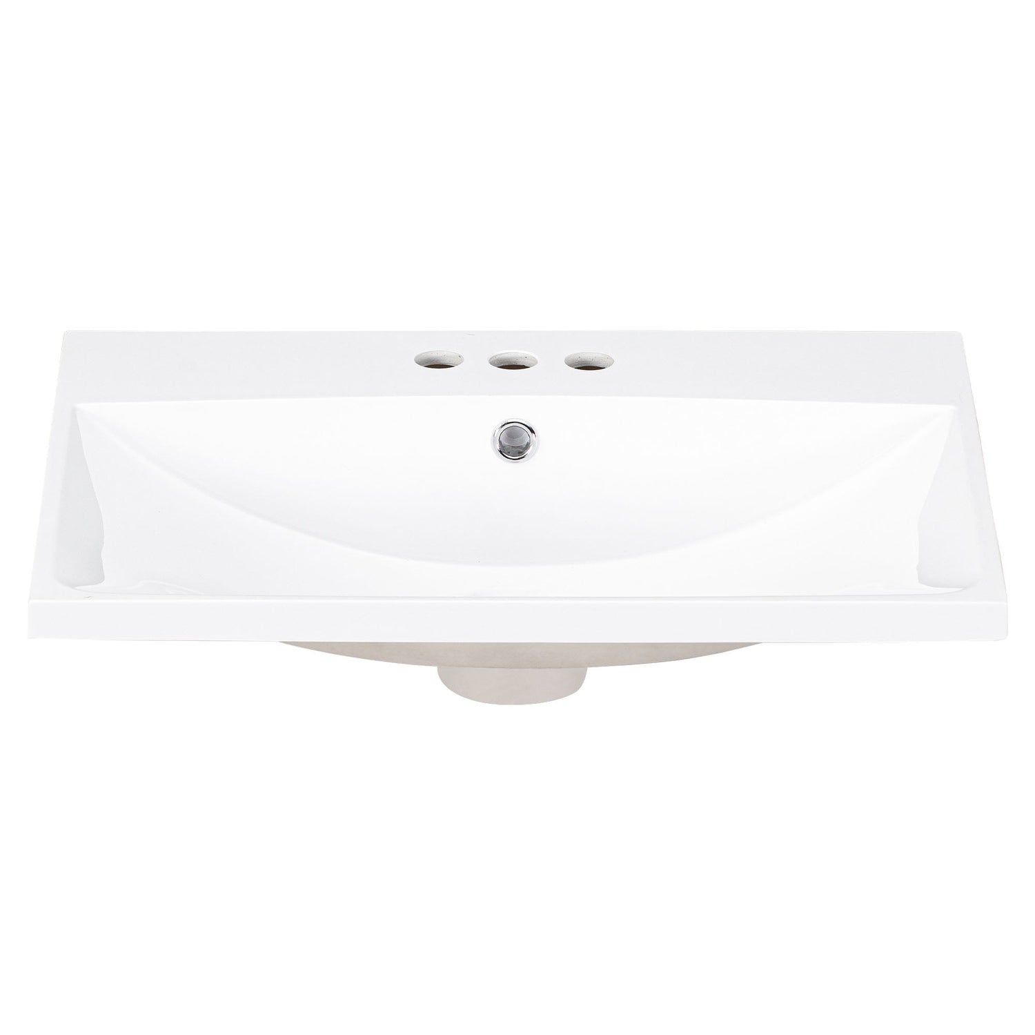 24" Bathroom Vanity Top Only White Basin 3-Faucet Holes  4" Faucet Available Ceramic