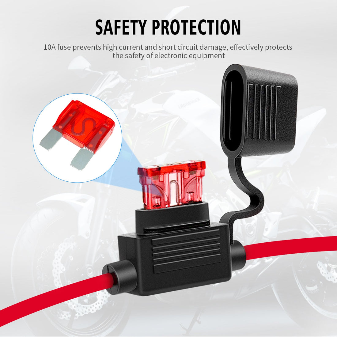 Double insurance SAE plug cable SAE to O-type terminal power cord O-type terminal connection line Photovoltaic extension cord