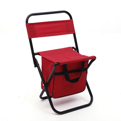 Outdoor Camping Folding Chair with Storage Backrest and Carrying Bag for Art Students&