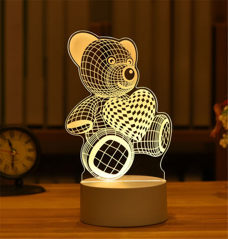3D Night Light LED Table Light Creative Gift Bedhead Light Small Gift Valentine&