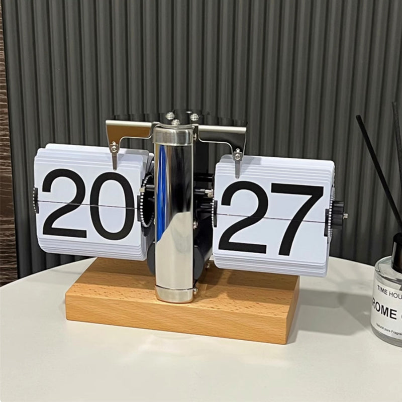 Retro flip digital clock, battery - powered mechanical clock for home &amp; office decor
