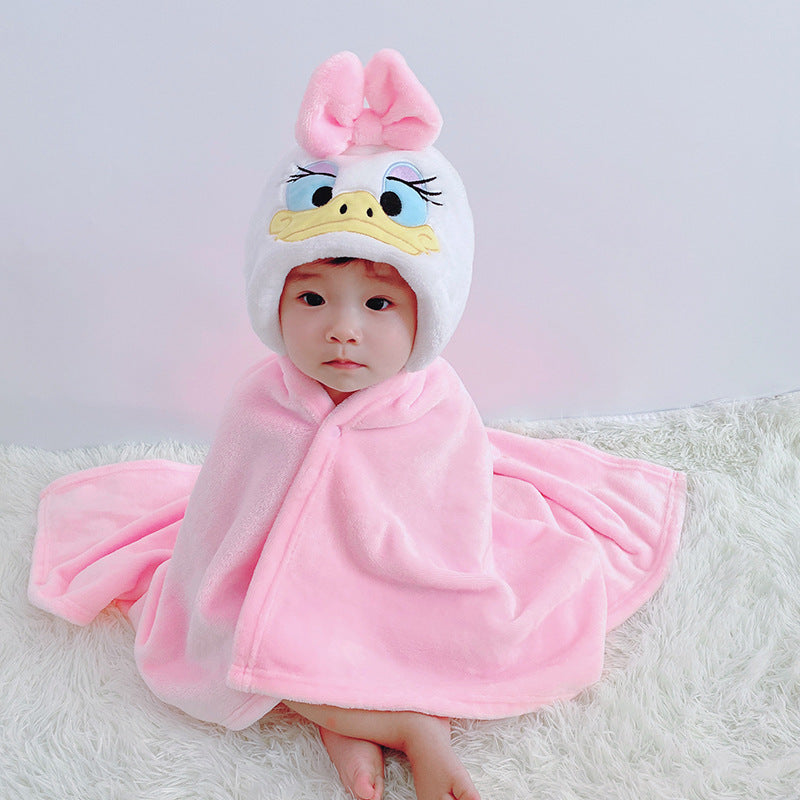 Cartoon Flannel Baby Cloak Quilt