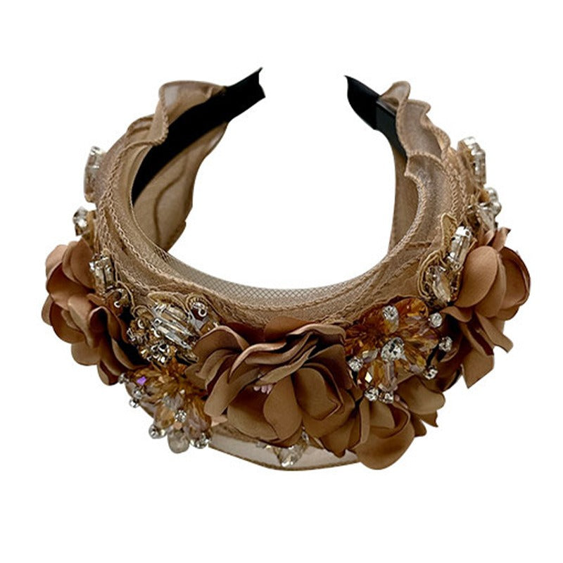 Fabric Flower Heavy Industry Wide Edge Crystal Super Immortal Women&