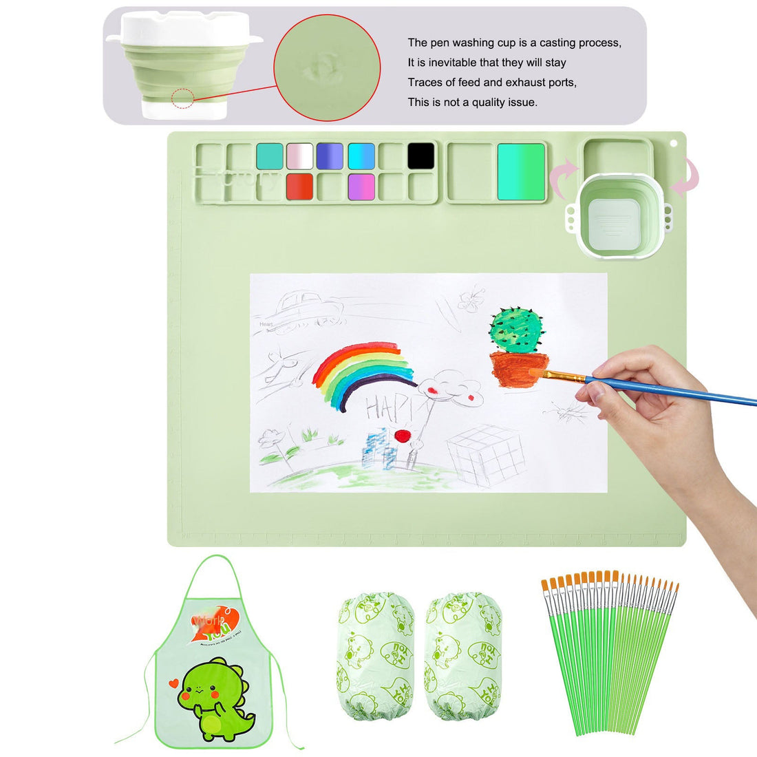 Silicone painting pad, simple solid color art painting pad, children&