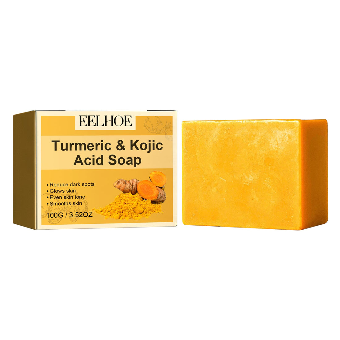 Turmeric &amp; Kojic Acid Soap, Gently Clean Face Fade Spots Brighten Skin Tone Moisturize And Moisturize Even Skin Tone