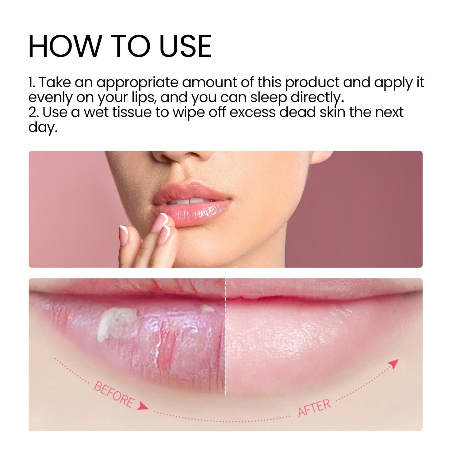 Lip Sleeping Mask, Moisturizing Gently Exfoliating Dead Skin Plump Smooth Lip Mask